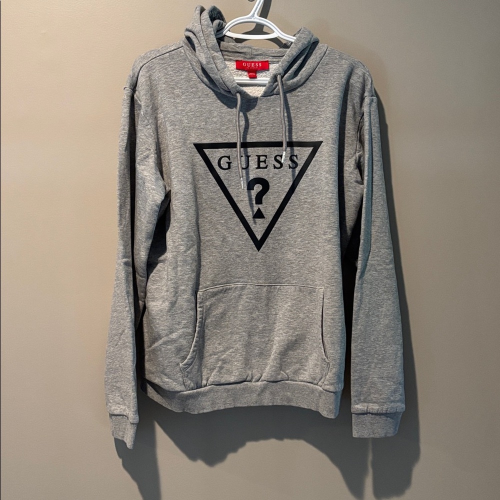 Guess Heather Gray Logo Hoodie